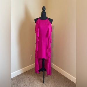 Magenta, Badgley Mischka (Belle), Size 4, hi-lo formal dress